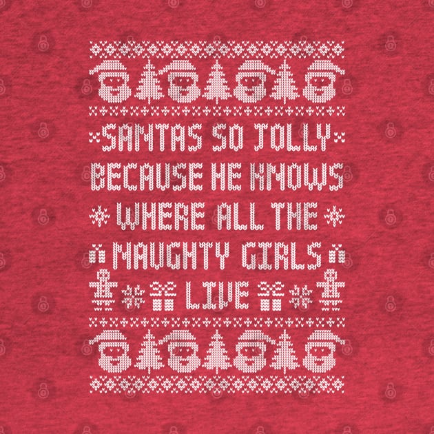 Funny Ugly Christmas Sweater - Naughty Girls - Jolly Santa by TwistedCharm